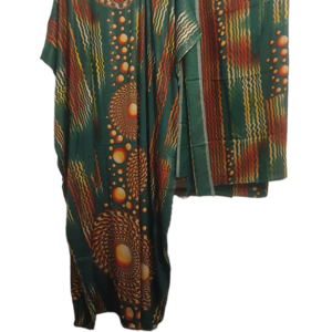 Classy Green stoned kaftan dress with scarf